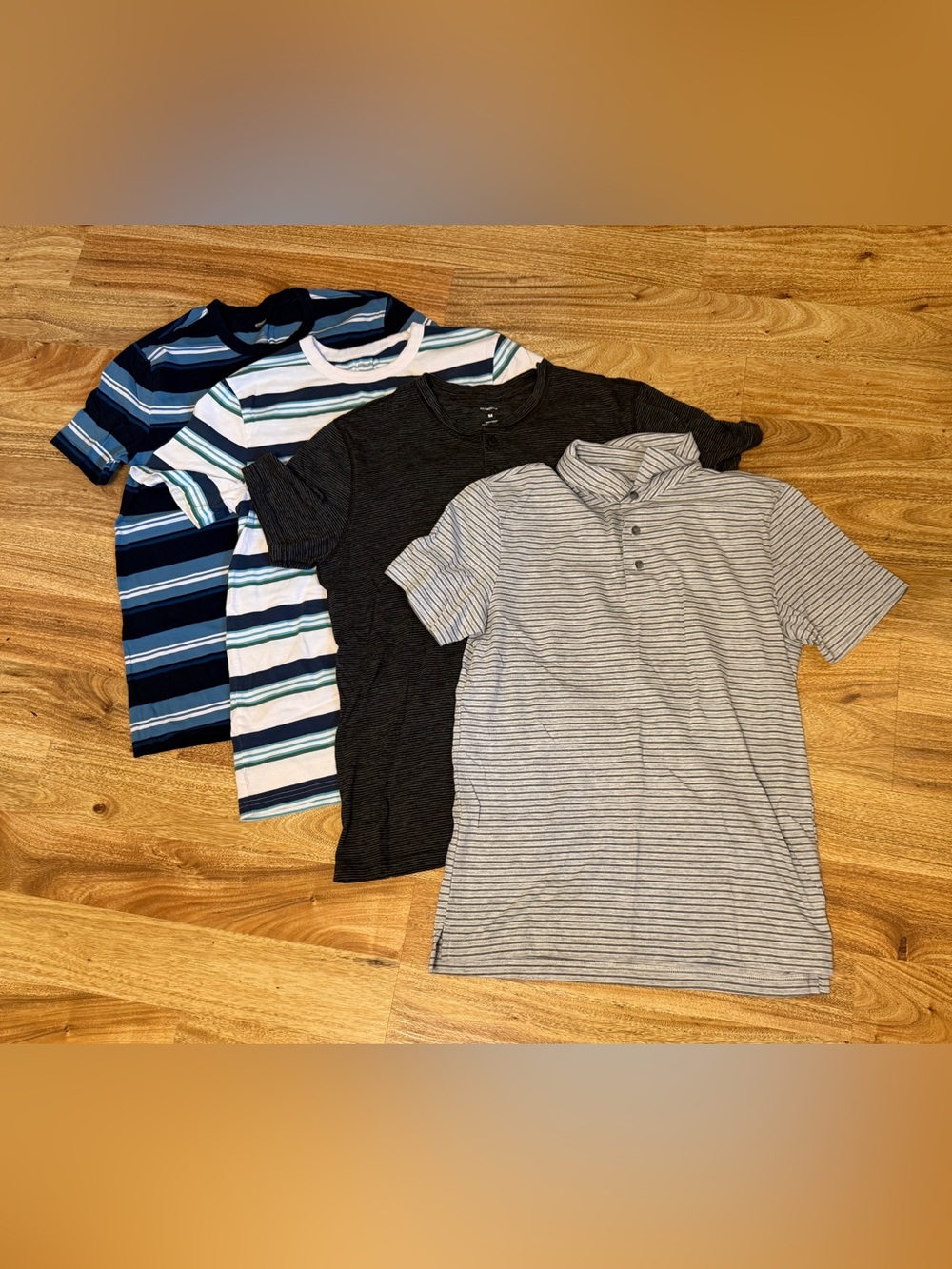 Sonoma Men's Mixed Stripe Shirt Bundle - Blue, Black, Gray